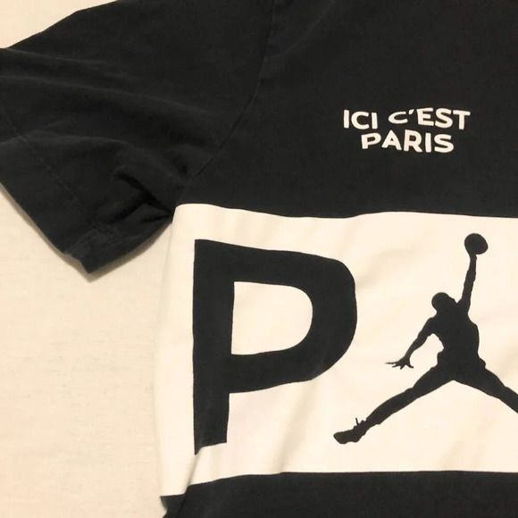 Nike Air Jordan Paris Saint Germain  PSG Black Shirt Mens Medium - Picture 7 of 16